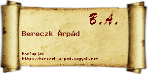 Bereczk Árpád névjegykártya