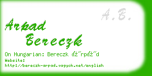 arpad bereczk business card